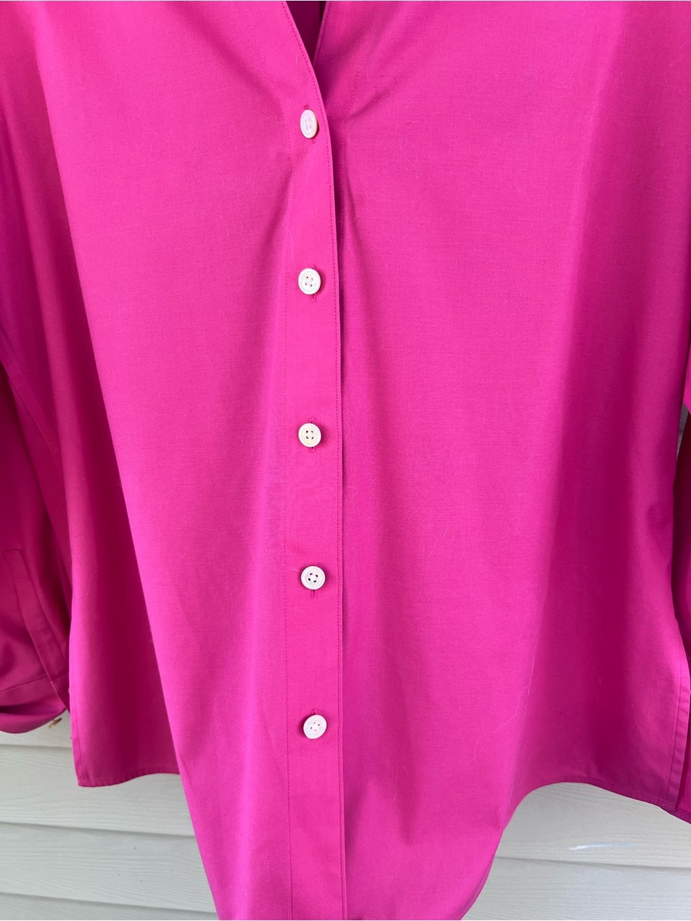 Talbots Fuchsia Button-Down Blouse - Picture 3 of 8